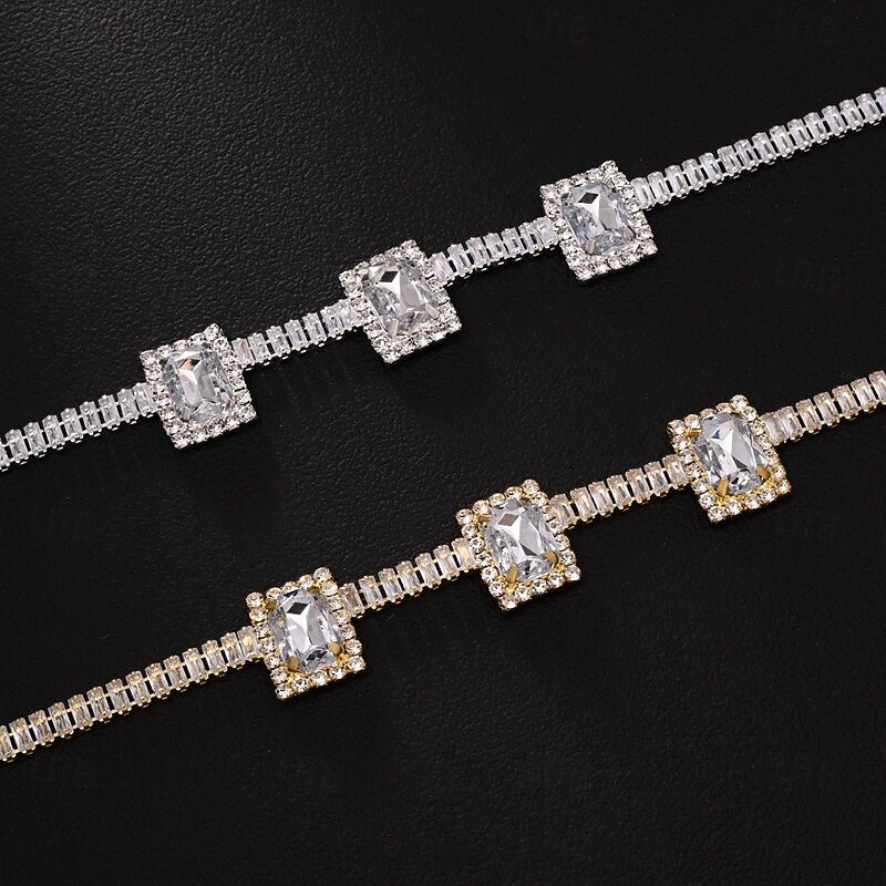 Choker Necklace Zircon Women's Fashion Artistic Luxury Transparent Wedding Geometric Necklace For Wedding Party Daily4