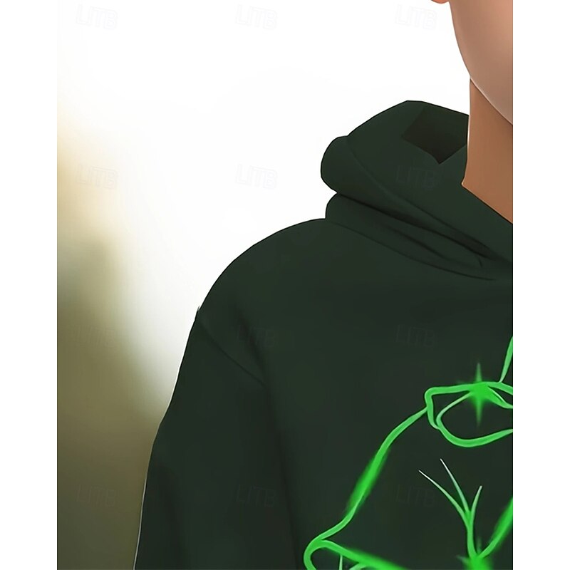 Boys' 3D Cartoon Hoodie & Sweatpants Set Sports Suit Tracksuits Long Sleeve Spring Fall Daily Basic Casual Kids 4-12 Years Hooded Outdoor Vacation Sports Tailored Fit4