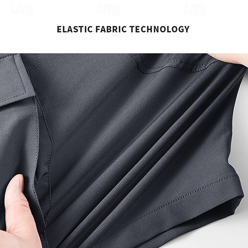 Men's Tactical Shorts Cargo Shorts Shorts Summer Shorts Elastic Waist Multi Pocket Flap Pocket Plain Comfort Wearable Knee Length Outdoor Sport Daily Fashion Casual Black Navy Blue2