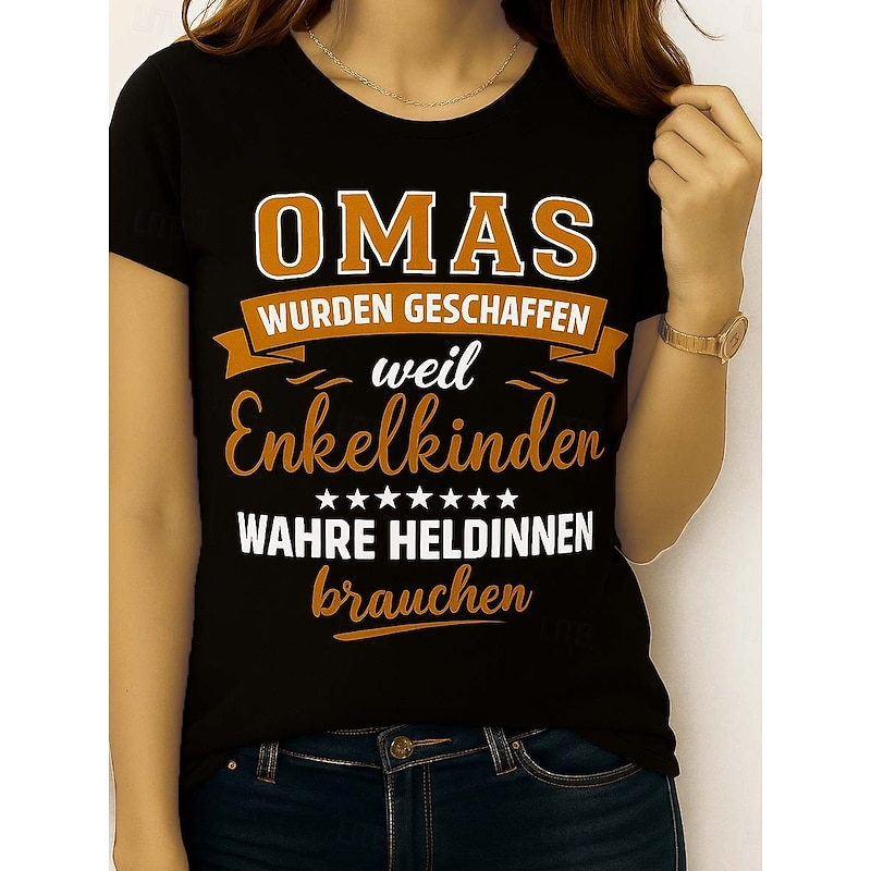 Women's T Shirt Graphic Letter Vintage Stylish Classic Short Sleeve Crew Neck Round Neck Regular Tops Daily Weekend Print Black Red Blue Summer Spring3