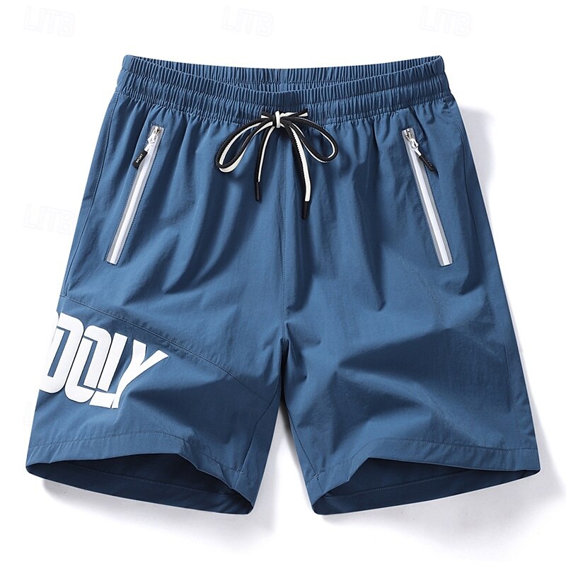 Men's Letter & Number Sports Shorts Tennis Shorts Drawstring Zipper Pocket Quick Dry Moisture Wicking Breathable Tennis Golf Pickleball Shorts Black Army Green Blue Tennis Clothing3