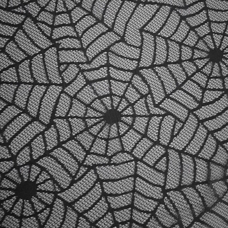 Frightening Halloween Tablecloth 32x41inch Rectangular Festival Black Lace Spiderweb Bat Table for Seasonal Use3