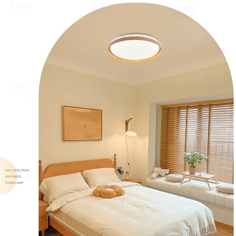 Ceiling Light Modern Chandelier LED Ceiling Lamps Ceiling Light, Log LED Lights, Wooden Japanese-Style Ultra-Thin Room Lights,Round Solid Wood Living Room Lights,Light Ultra-Thin Large Size2