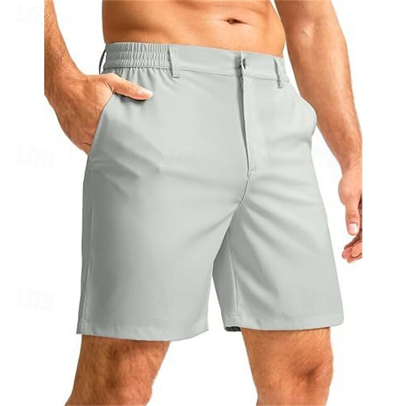 Men's Cargo Shorts Shorts Summer Shorts Elastic Waist Multi Pocket Plain Comfort Wearable Knee Length Outdoor Sport Daily Fashion Casual Black Blue2