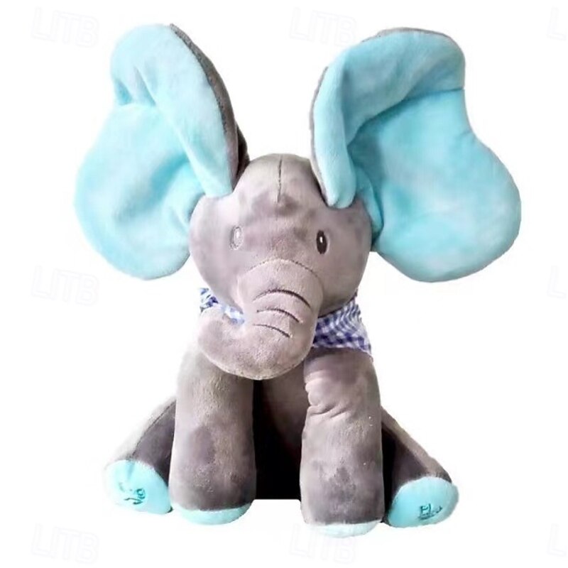 Cute Hide and Seek Elephant Plush Doll with Music2