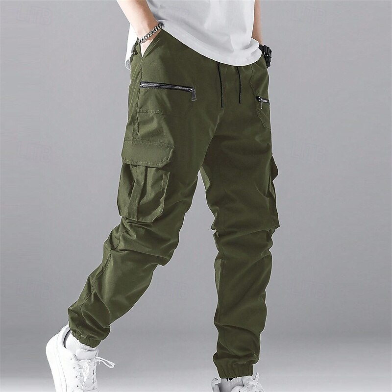 Men's Cargo Pants Hiking Pants Trousers Hiking Trousers Outdoor Regular Fit Waterproof Windproof Quick Dry Lightweight Pants / Trousers Elastic Waist Zipper Pocket Black Blue Camping / Hiking Golf2