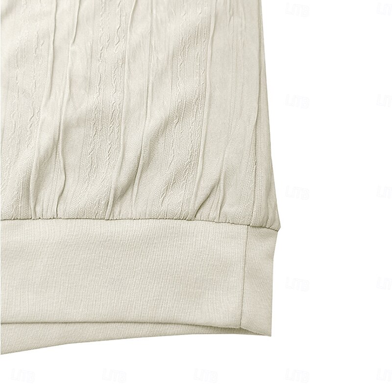 Men's T Shirt Tee Short Sleeve Shirt Tee Top Short Sleeve Crew Neck Summer All Seasons Plain Textured Fashion Designer Basic Jacquard Plain Vacation Street Casual Black White Top Tee for Men4