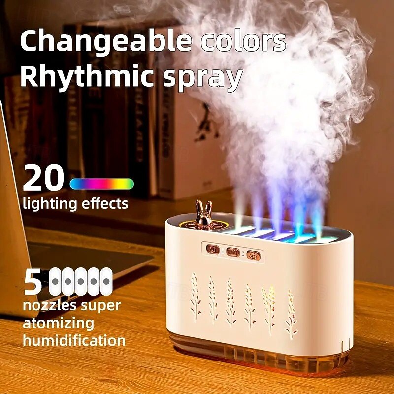 1 Pc silent air humidifier five hole aromatic oil diffuser dynamic colorful polar humidifier home bedroom office humidifier Usb plug in