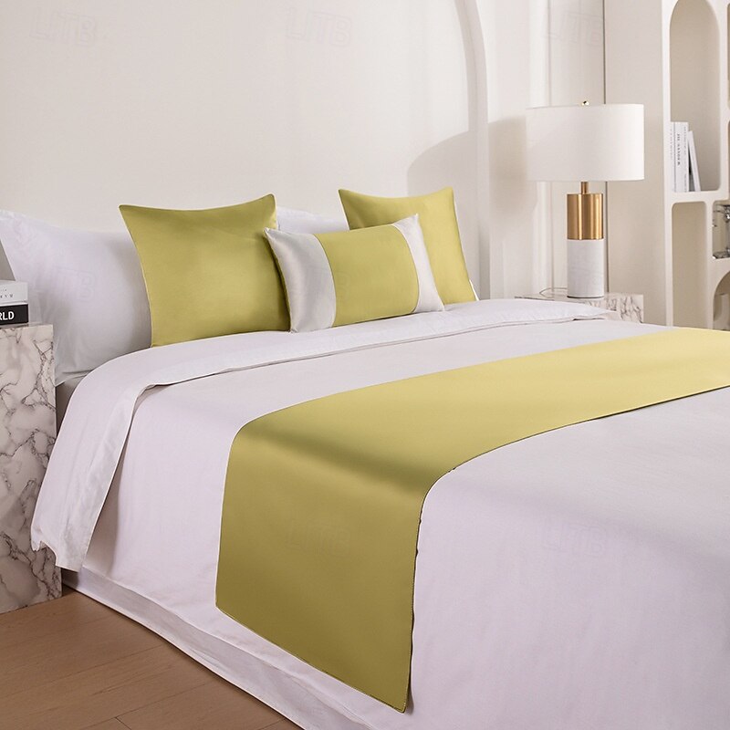 Bed Runner Bed Scarf, Jacquard Decorative Bed Scarf for Home Hotel Bedspreads Scarves Protection Modern Solid Bed Runner for Foot of Bed Home Bedroom Bedding Decoration2