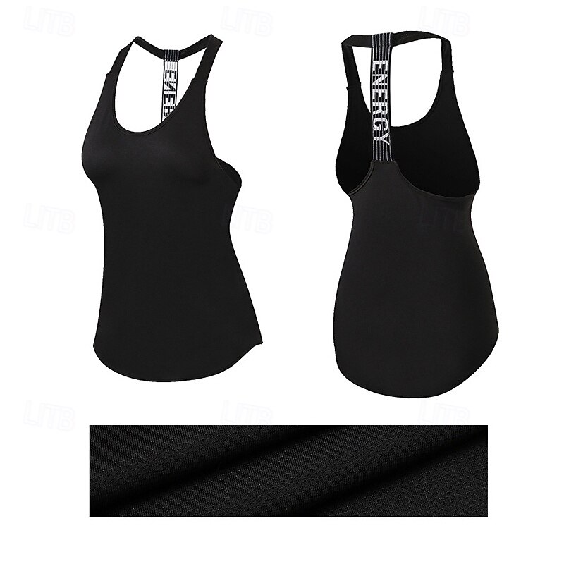 Women's pilates top Scoop Neck Lightwear Breathable Sweat-absorbent Sleeveless Sports Solid Color Top For Pilates Gym Zumba Loose Fit Activewear3