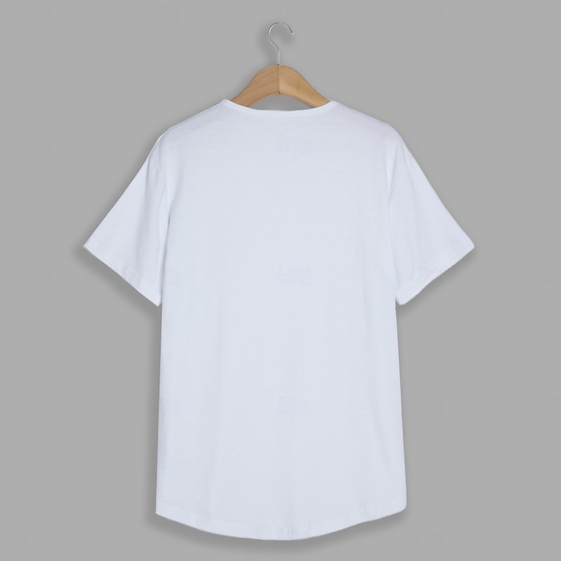 Men's T Shirt Short Sleeve V Neck Summer Plain Fashion Classic Casual Plain Street Casual Sports White Blue Gray Top Tee for Men2