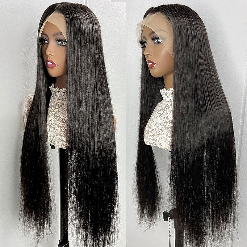 Natural Color Real Human Hair 13*4 Front Lace Wig Straight Hair High Weight Real Human Hair 200% Density with Baby Hair4