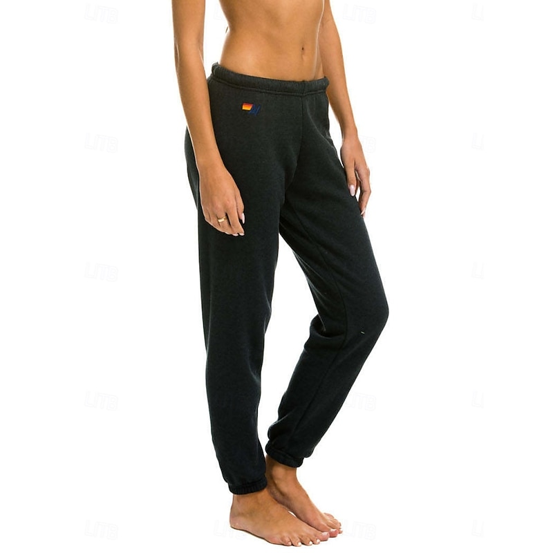 Women's Sweatpants Chinos Vacation Fashion Streetwear Full Length High Waist Striped Patchwork Elastic Waistband Comfy Soft Comfortable Stretchy Outdoor Vacation Street Black Dark Blue Gray Summer3