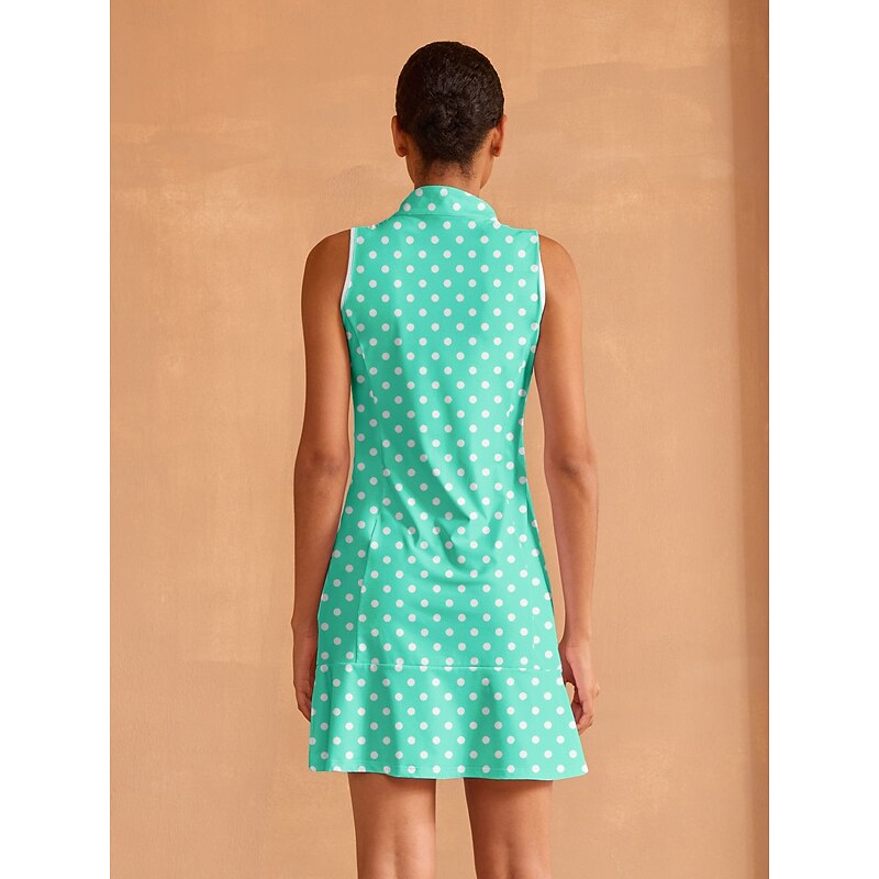 Women's Golf Dress Green Sleeveless Dress Ladies Golf Attire Clothes Outfits Wear Apparel3