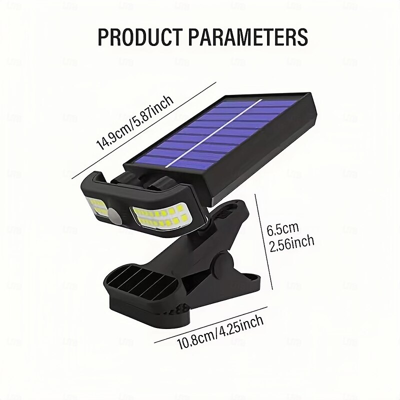 Usb Charging Solar Street Lights Clip Lamp Human Body Sensing Lamp Outdoor Courtyard Lamp Portable Garden Waterproof Lamp Garden Fence Lighting Lamp  1PC4