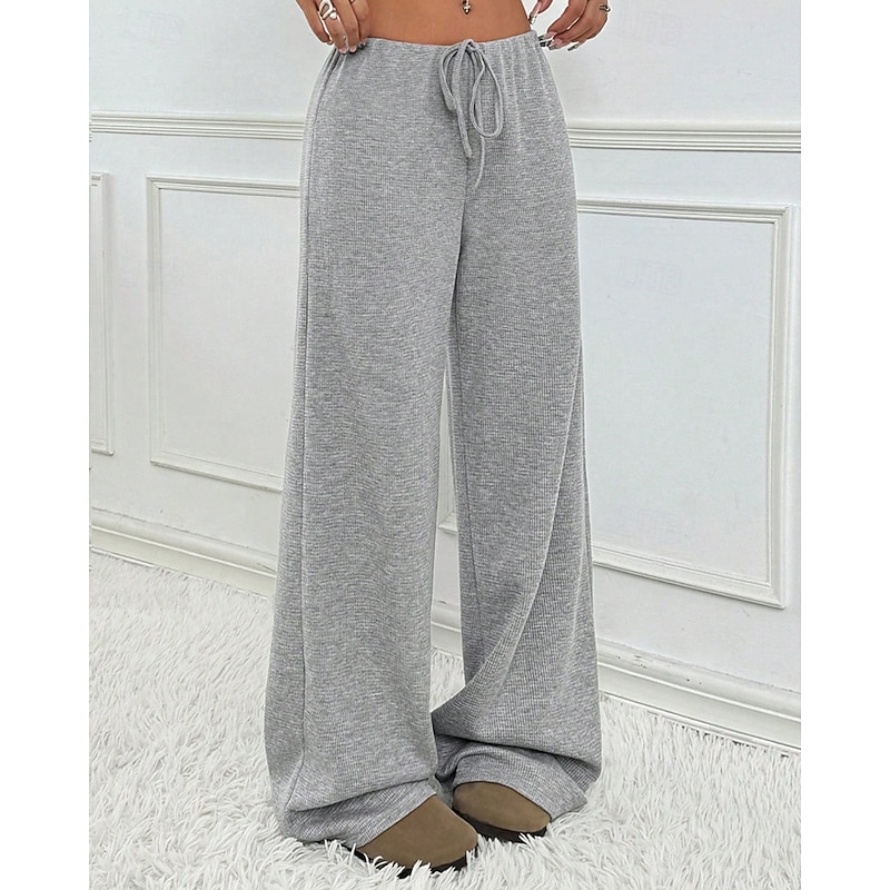 Women's Slacks Pants Trousers Streetwear Casual Full Length Natural Striped Elastic Drawstring Design Comfy Outdoor Comfortable Outdoor Vacation Holiday Brown / White White-Blue Black and White Black3