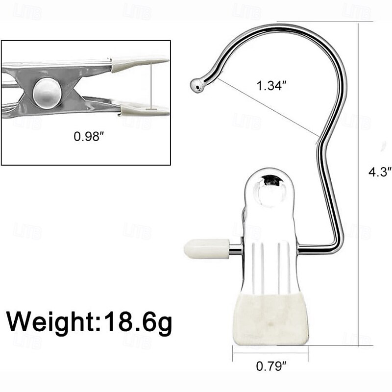 Space-Saving Clothes and Hat Storage Hooks, Laundry Hanging Clips, Heavy Duty Closet Organizer Clamps, Bulk Clothespins for Socks, Towels, Pants, Travel, Handbags4