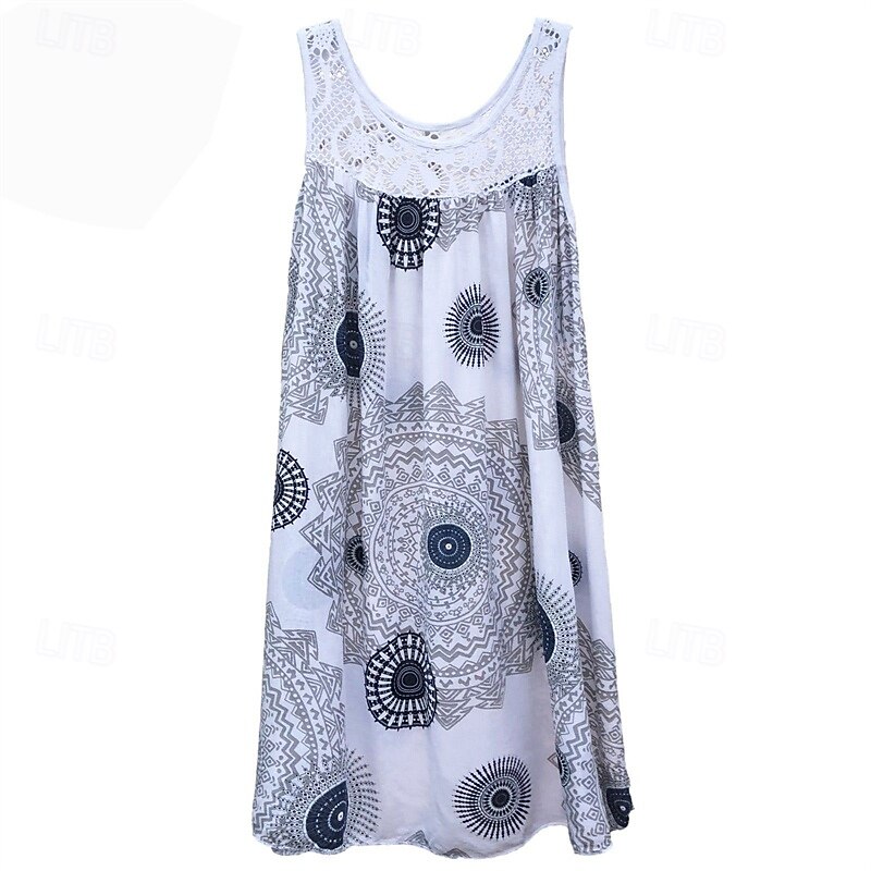 Women's Long Dress Maxi Dress Casual Dress Swing Dress Summer Dress Slip Dress Fashion Modern Daily Beach Weekend Regular Fit Graphic Sleeveless Crew Neck Black White Yellow Wine Summer