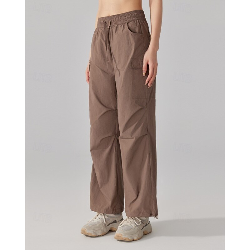 Women's Cargo Pants Hiking Pants Trousers Straight Leg Pants Summer Outdoor Regular Fit Waterproof Sun Protection Windproof Quick Dry Bottoms Drawstring Lightweight Black Khaki Camping / Hiking2