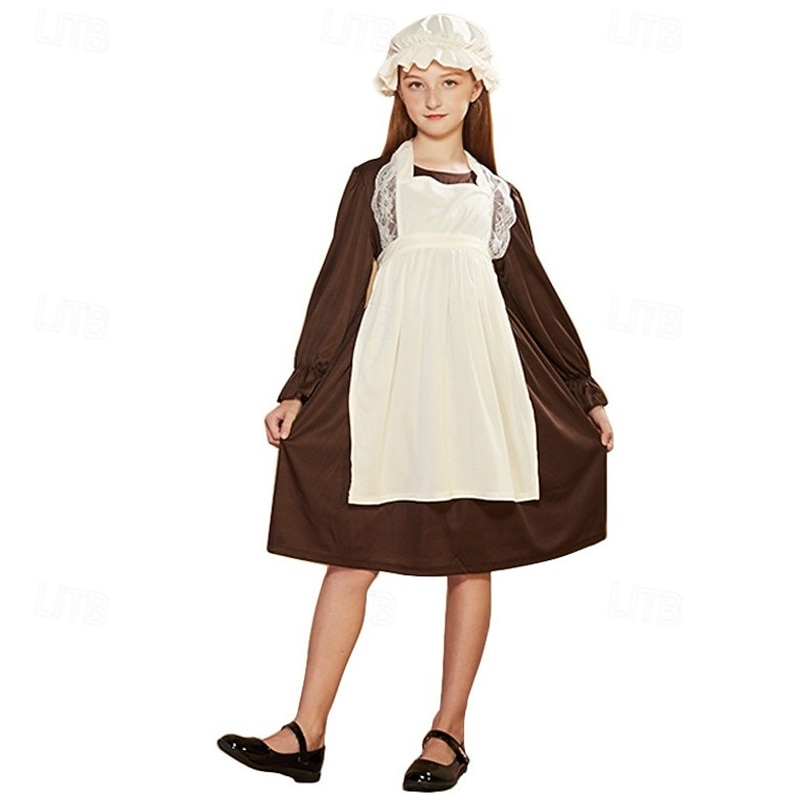 Maid Sara Crewe Halloween Outfits Costume A Little Princess Historical Victorian Kid's Girls' Halloween Carnival World Book Day Performance Educational Dress Up School Event Dress Up Easy Halloween