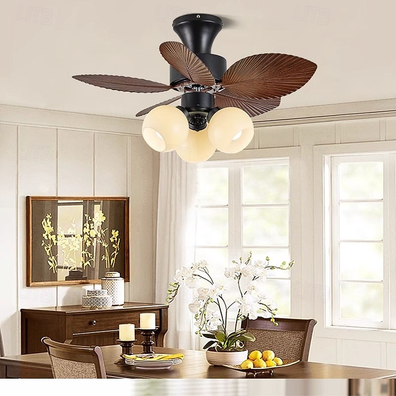 Ceiling Fan with Lights  Wooden Ceiling Fan with Lights Silent Reversible DC Motor with 3 Blades for Farmhouse, Living Room, Bedroom, Office2