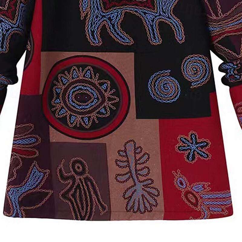 Women's Fleece Jacket Coat Hoodie Jacket Warm Comfortable Zipper Pocket Vintage Fashion Casual Animal Going out Weekend Zipper Regular Hooded Regular Fit Long Sleeve Outerwear Yellow Red Winter4