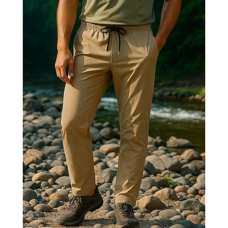 Men's Hiking Pants Trousers Hiking Trousers Outdoor Regular Fit Waterproof Windproof Quick Dry Lightweight Pants / Trousers Elastic Waist Dark Grey Black Camping / Hiking Golf Running M L XL XXL XXXL2