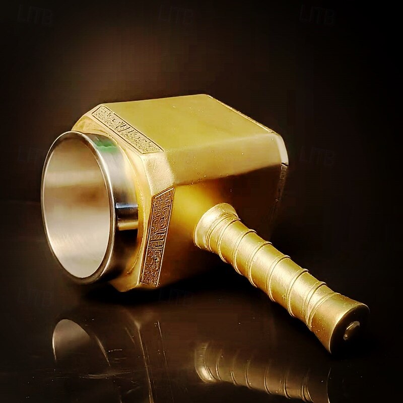 Thor Hammer Beer Mug, Oktoberfest Gift Mug Unique Hammer-Shaped Stainless Steel Stein, Norse Mythology Inspired Thor Hammer Tankard, Geek Gift for Men3