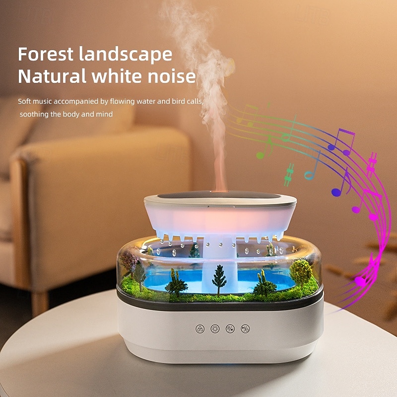 A USB Powered Colorful Glanet Cprack Design Flame Humidifier Cold Mist Pre FIlter Plastic Material Evaporative 36V Multifunctional Room T omantic And Soothing Atmosphere Creative Gift2