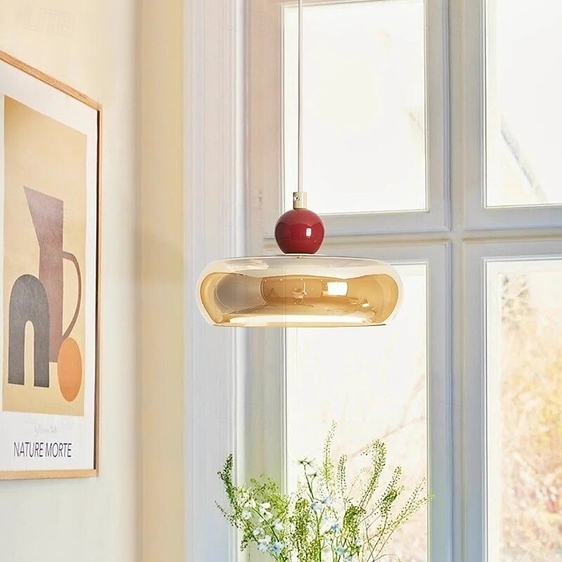 Modern Cream Style Disk Lamp Modern Metal Restaurant Art Pendant Lamp Simple Metal Restaurant Art Pendant Lamp Bedroom Studio Decoration Ceiling Pendant Lamp Dimmable Lighting Fixture2