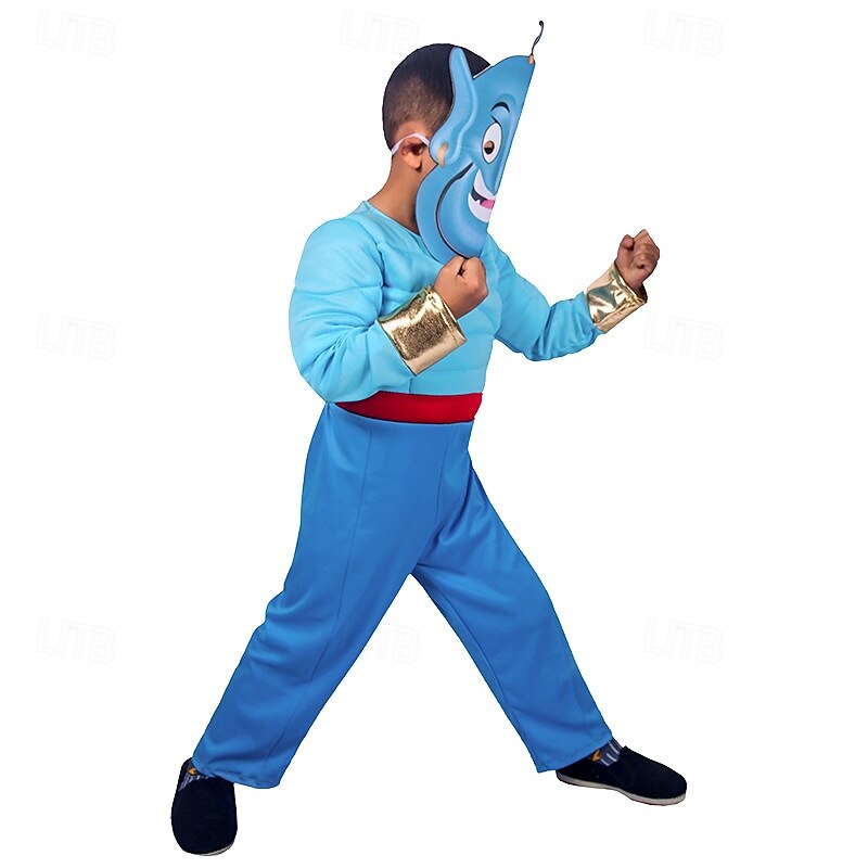 Aladdin Fairy Tale Genie Outfits Costume Storybook Characters Cosplay Movie Cosplay for Boys Kid's Halloween Performance Educational Dress Up School Event Dress Up4