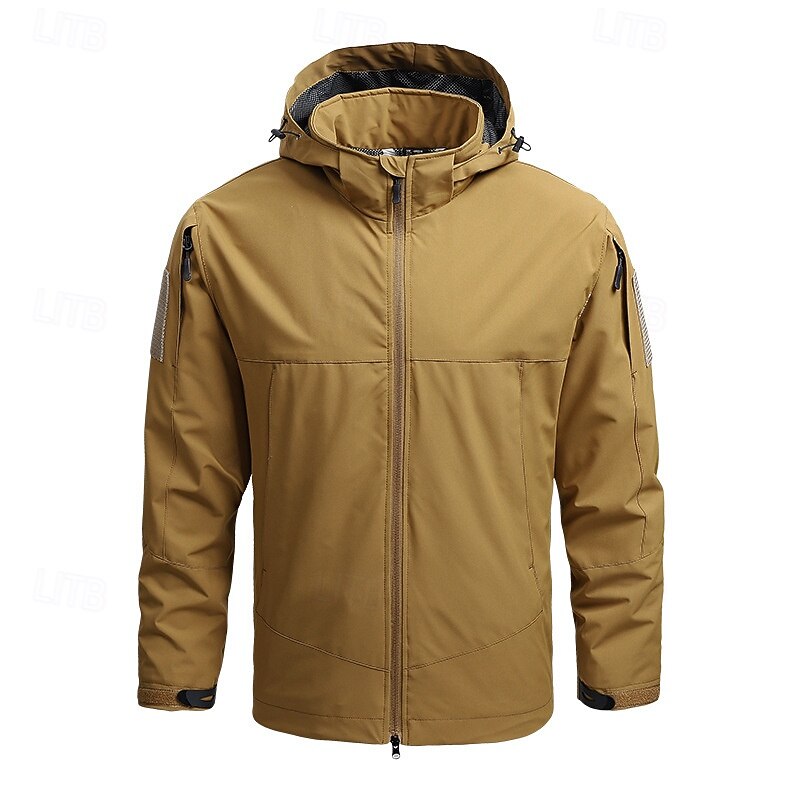 Men's Outdoor Jacket Hiking Jacket rain coat Outdoor Waterproof Windproof Hiking Outfits Hiking Clothes Spring Autumn / Fall Top Camping / Hiking / Caving Running Solid Color Black Green Khaki2