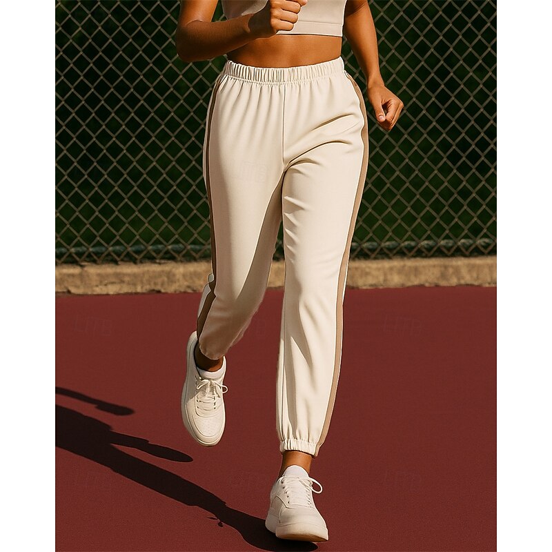 Women's Running Pants Outdoor Pants Elastic Waistband Pants / Trousers Sports & Outdoor Casual Sun Protection Lightweight Breathable Running Regular Fit Sportswear Activewear Color Block Brown Beige2