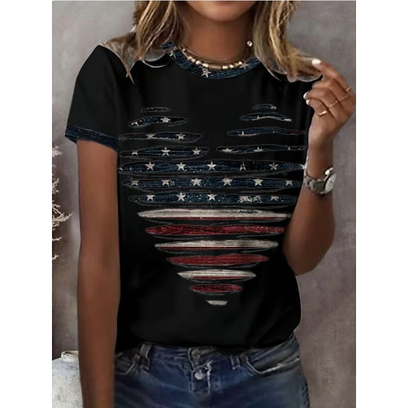 Women's Alzheimer's Print T Shirt Floral Graphic Plants Vintage Stylish Classic Short Sleeve Crew Neck Round Neck Regular Tops Daily Going out Weekend Print Black White Purple Violet Summer3