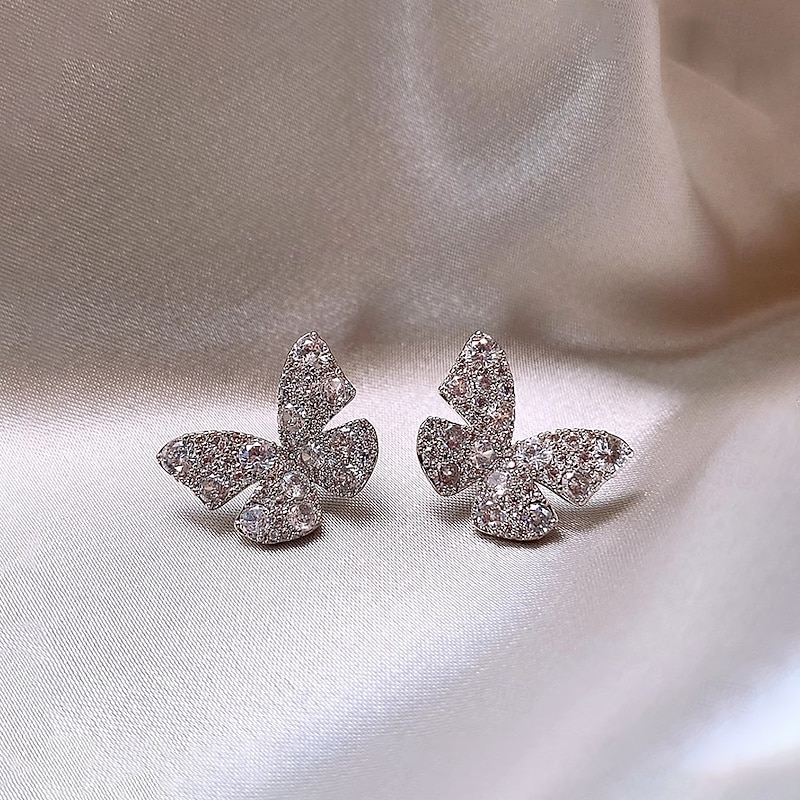 Women's Stud Earrings Tropical Butterfly Joy Tropical Stylish Earrings Jewelry Silver For Party4
