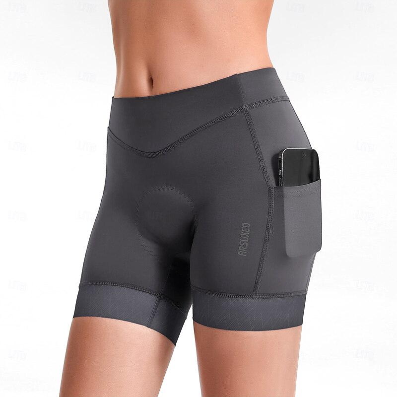 Arsuxeo Women's Solid Color Cycling Road Shorts Cycling Underwear Shorts Cycling Pants Bike Shorts Tights Form Fit Mountain Bike MTB Road Bike Cycling Sports Reflective Strips Sweat wicking2