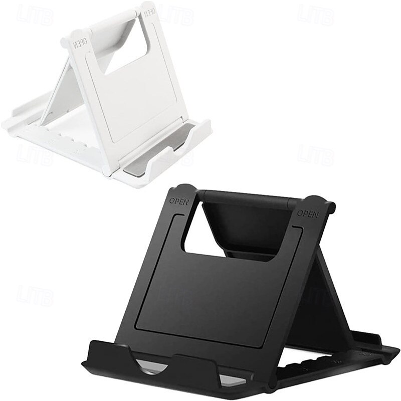 Portable Cell Phone Stand Holder for Desk Foldable Pocket-Sized Mount Universal Adjustable Desktop Mobile Phone Kickstand Compatible with iPhone IPads Kindle Android