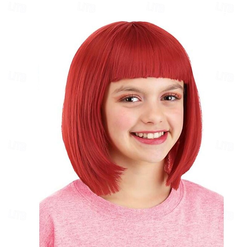 Strawberry Shortcake Costume Wig for Girls Halloween Cosplay Party Wigs