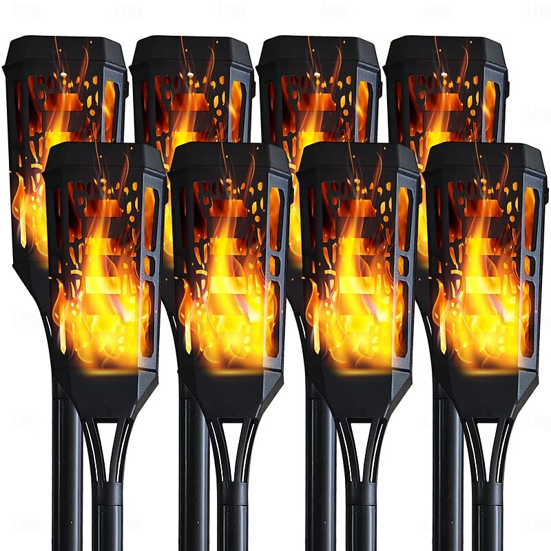8 Pcs Outdoor Waterproof Solar Flashing Flames Plug in Lights Sensor Lights Garden Courtyard Lawn Path Christmas Halloween Festival Atmosphere Decorative Lights Landscape Lights3
