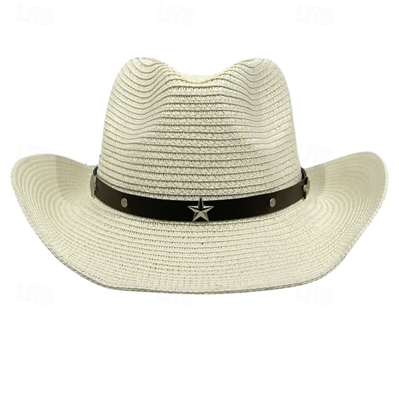 Retro Decorative Ethnic Style Decorative Hat With Belt Sunshade Straw Hat Jazz Hat3