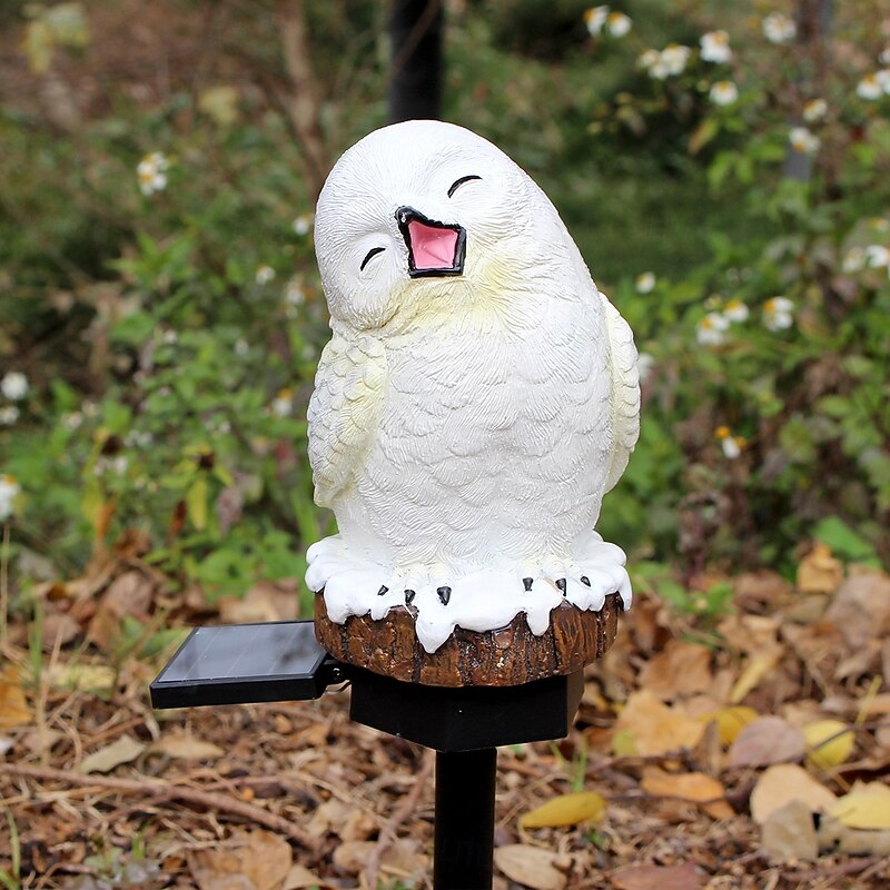1 Pc outdoor solar waterproof snow owl ground plug light garden courtyard lawn wedding festival decoration light landscape light3