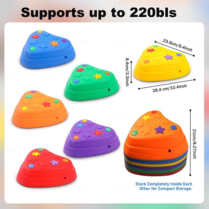 Cross-Border Anti-Slip Love-Shaped River Crossing Stones - Preschool Sensory Integration Training Equipment & Obstacle Course Toys4