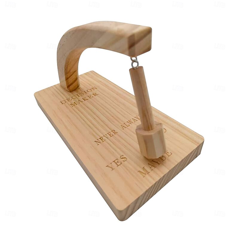 Magnetic Decision Maker Pendulum Desk Toy, Wooden Swing Ornament for Office, Creative Stress Relief Decoration Gift for Adults to Find Fun Answers