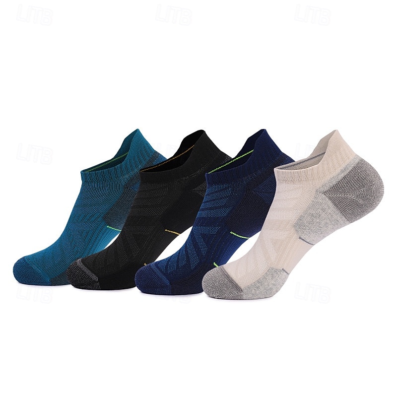 1 Pair Men's Women's merino wool socks Running Socks Sports Socks Thermal Warm Breathable Anti Blister Thick Outdoor ankle Patchwork Merino Wool Navy Black White for Ski / Snowboard Running Camping