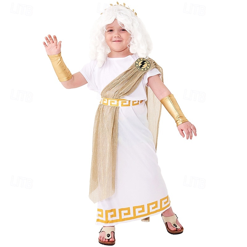 Ancient Greek God Zeus, Apollo, Hermes Historical Outfits - Kid's Performance, Educational Dress Up, School Event, Halloween, Carnival, World Book Day Costume (Excludes Wigs & Beards)
