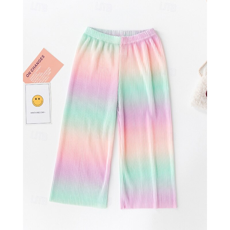 Kids Girls' Leggings Floral Streetwear Outdoor 4-12 Years Fall Light Pink Pink Blue3