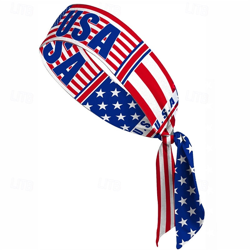 Men's Cuff Links Polyester Headbands Hair band American Flag Daily Independence Day Fashion Sporty Blue / Red Red Royal Blue