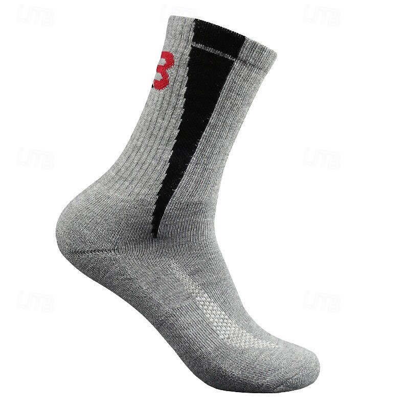 1 Pair Men's Hiking Socks Running Socks Sports Socks Breathable Anti Blister Sweat-Wicking cushioned Outdoor quarter crew Patchwork Cotton Black White Pink for Running4