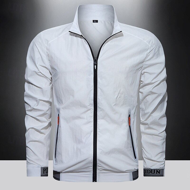 Men's Outdoor Jacket Hiking Jacket rain coat Outdoor Waterproof Sun Protection Windproof Hiking Outfits Hiking Clothes Spring Autumn / Fall Top Camping / Hiking / Caving Running White Blue Dark Blue2