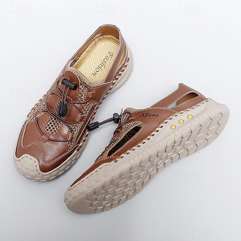 Men's Brown Lace-up Casual Sneakers with Mesh Design and Comfortable Cushioning for Everyday Wear4
